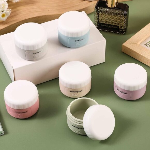 NOT FOR SALE 6 Piece Jar Set with Lids Refillable Travel size